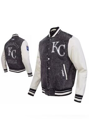 Pro Standard Men's M Kansas City Royals Denim Cotton Blend Varsity MLB Jacket